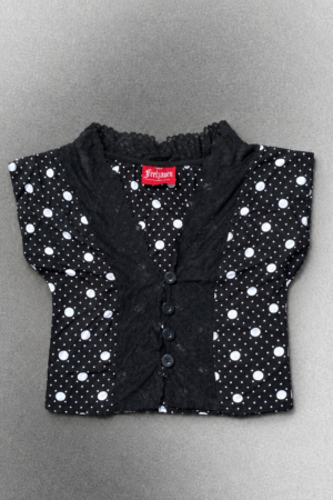 Polka Dot Lace V-Neck Crop Top