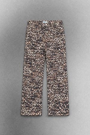 Leopard Print Straight-Leg Pants