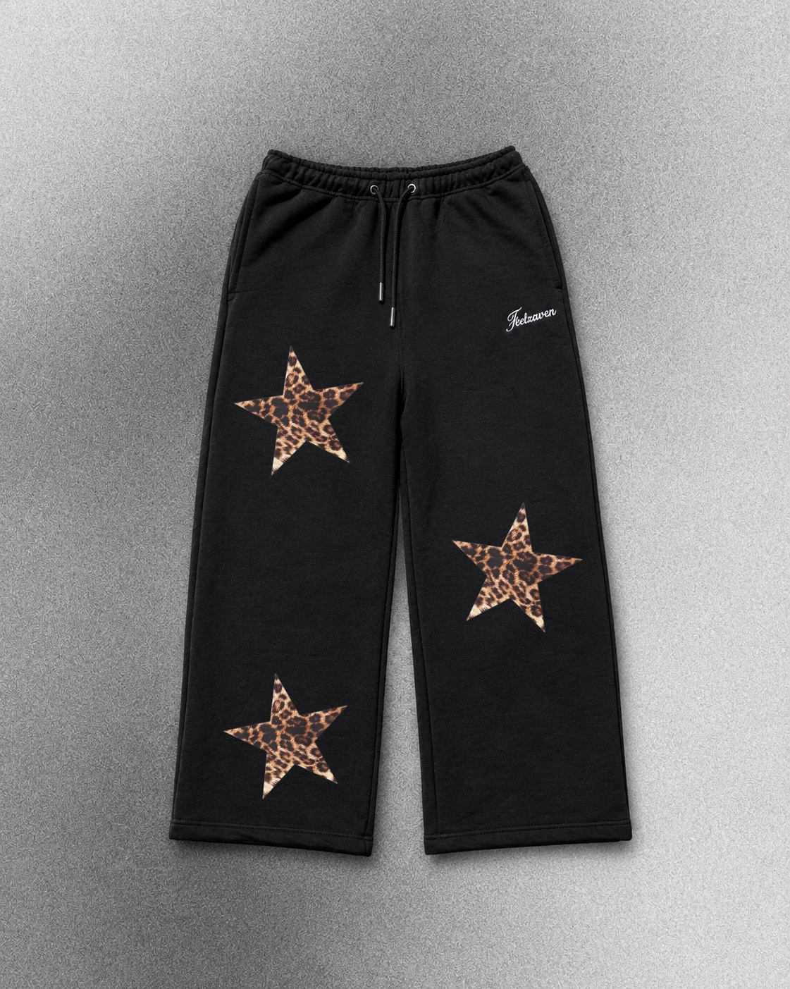 Leopard Print Star Graphic Sweatpants