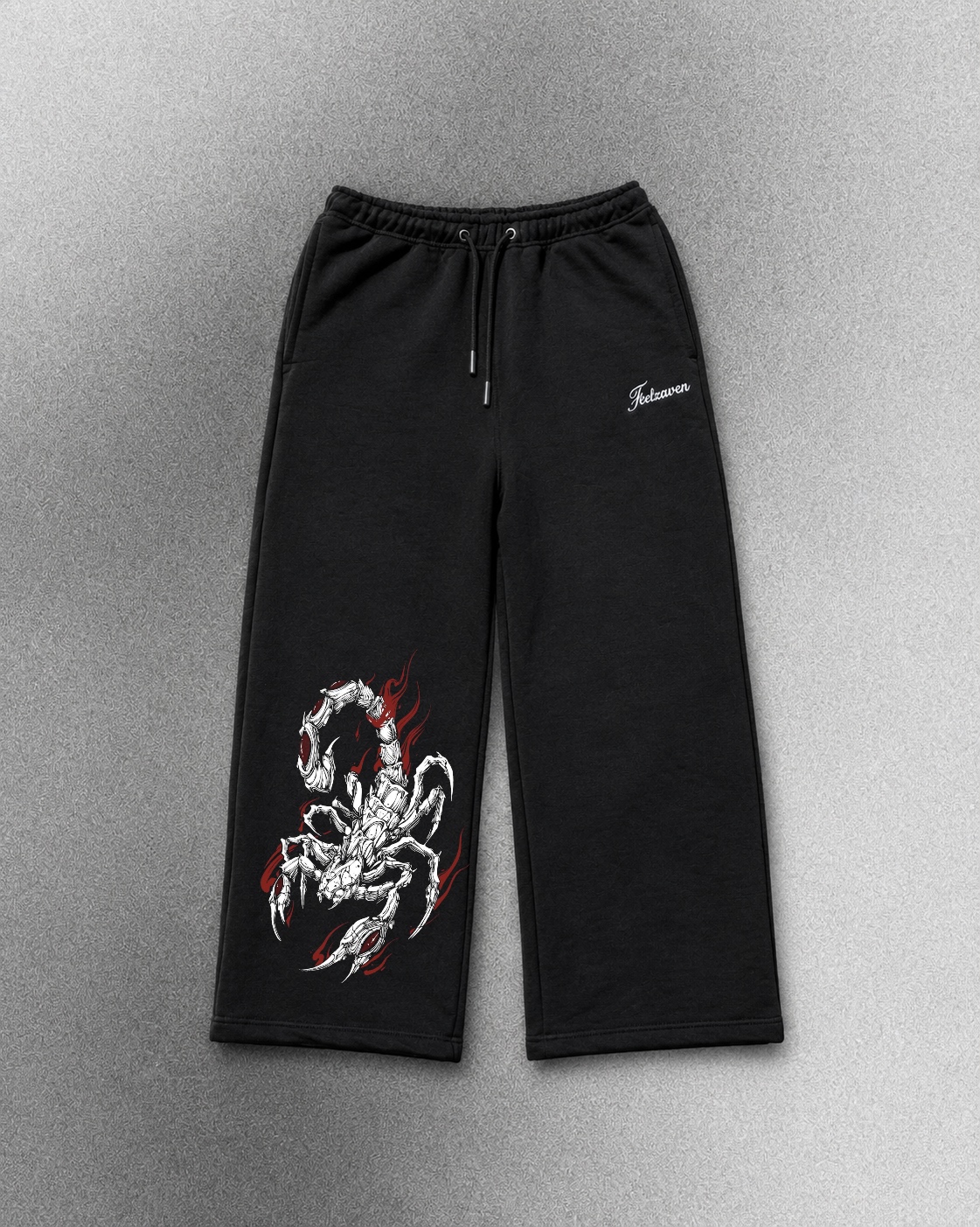 "Crimson Venom" Heavyweight Black Sweatpants