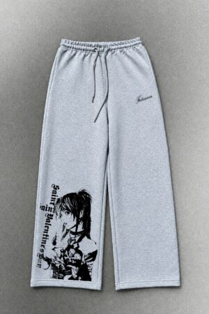 Grey Wide-Leg Sweatpants