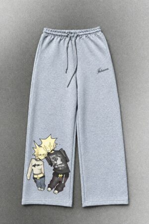 Grey Wide-Leg Sweatpants