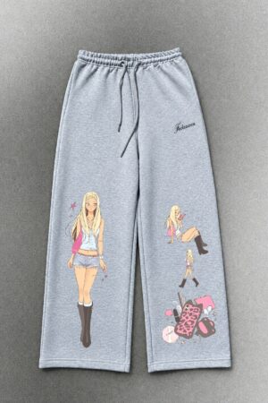 Grey Wide-Leg Sweatpants