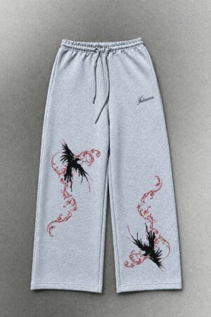 Grey Wide-Leg Sweatpants
