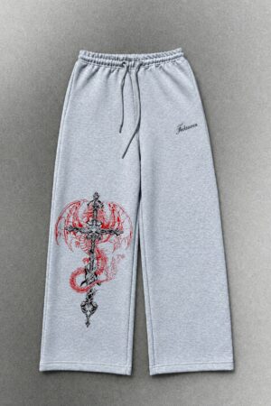 Grey Wide-Leg Sweatpants
