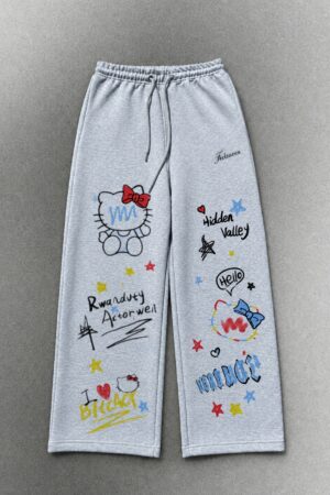 Grey Wide-Leg Sweatpants