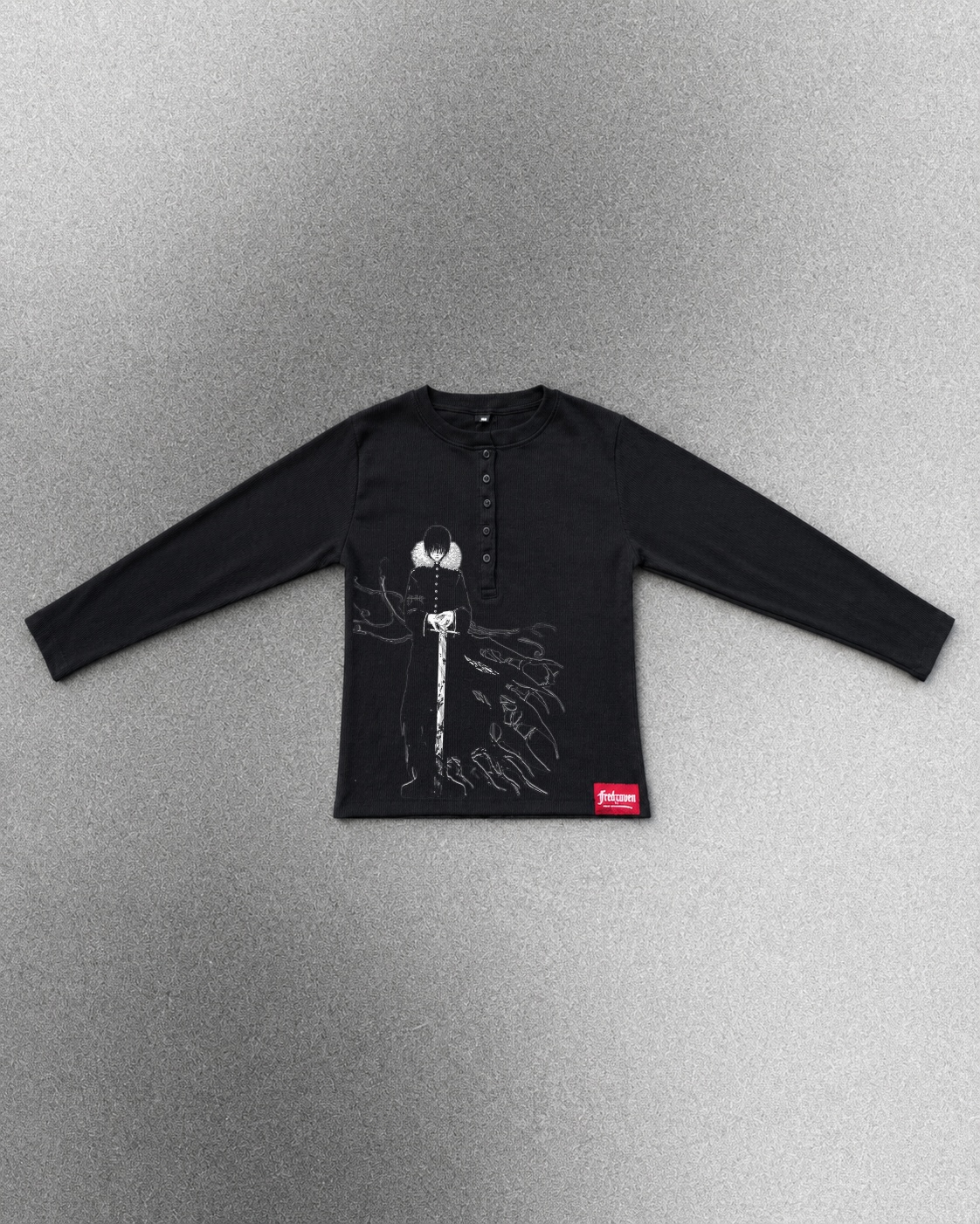Gothic Fur Collar Swordsman Henley